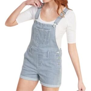 NWOT Old Navy Railroad-Stripe Jean Shortalls for
Women [Size: XXL]